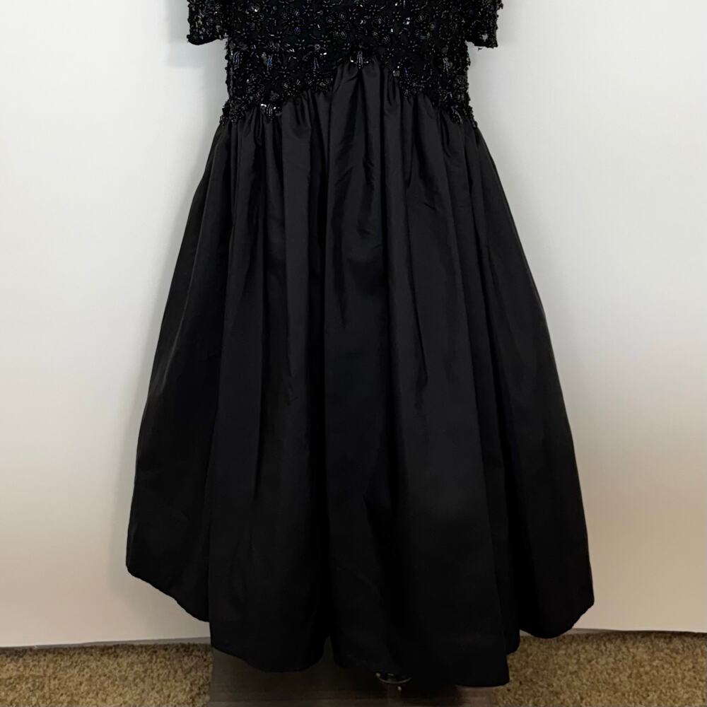 Oleg Cassini Black Tie Evening Heavily Beaded Gown with Trumpet Skirt Dress 6 - Picture 8 of 14